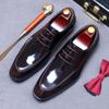 Качественные деловые мужские туфли, британские трендовые мужские туфли из натуральной кожи, удобные свадебные туфли для жениха на плоском каблуке