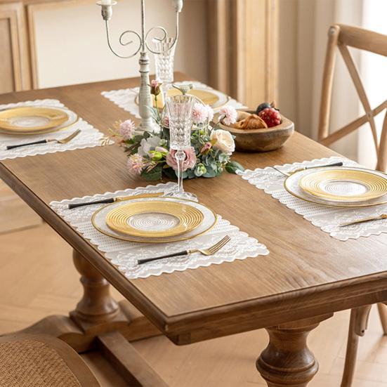 Lace Table Runner Hollow Out Placemat for Dining Table Dresser Buffet Decor Wrinkle-Free Protective Tablecloth for Dining Home Wedding Party