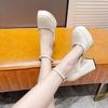 New Platform Buckle Strap Cover Heeled Women's Mary Jane Shoes Casual Square Head 13cm High Heels Ladies Pumps
