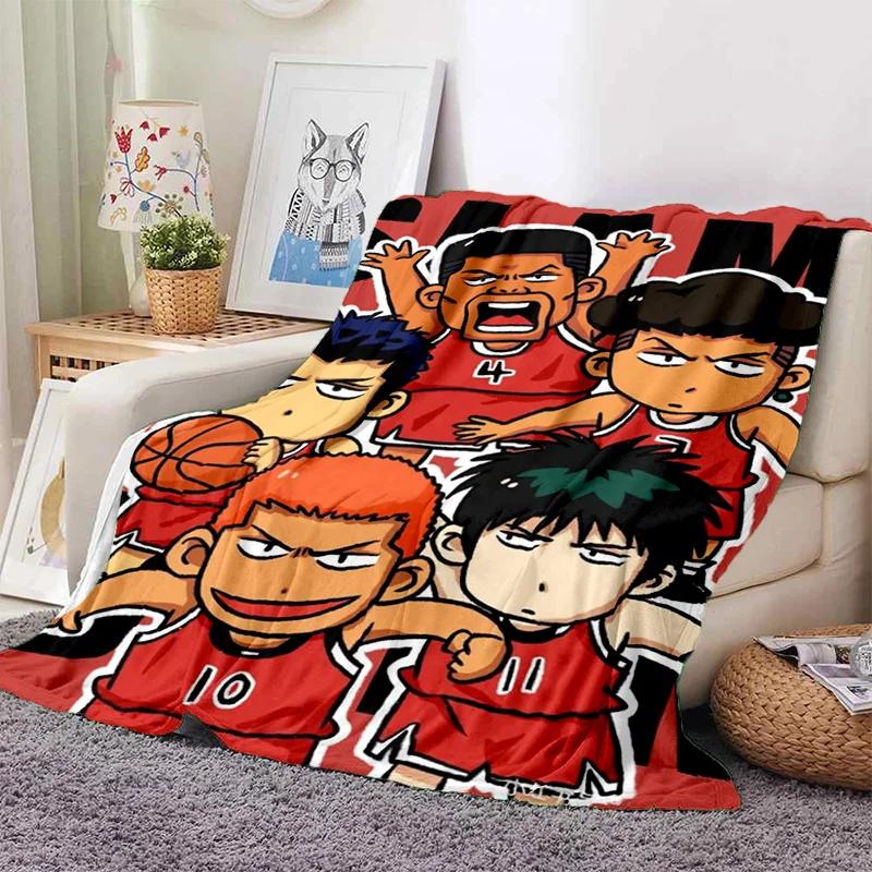 Мультяшное аниме про баскетбол Slam Dunk, мягкое флисовое одеяло для кроватей, спальни, дивана, пикника, плед для отдыха на открытом воздухе, подарок