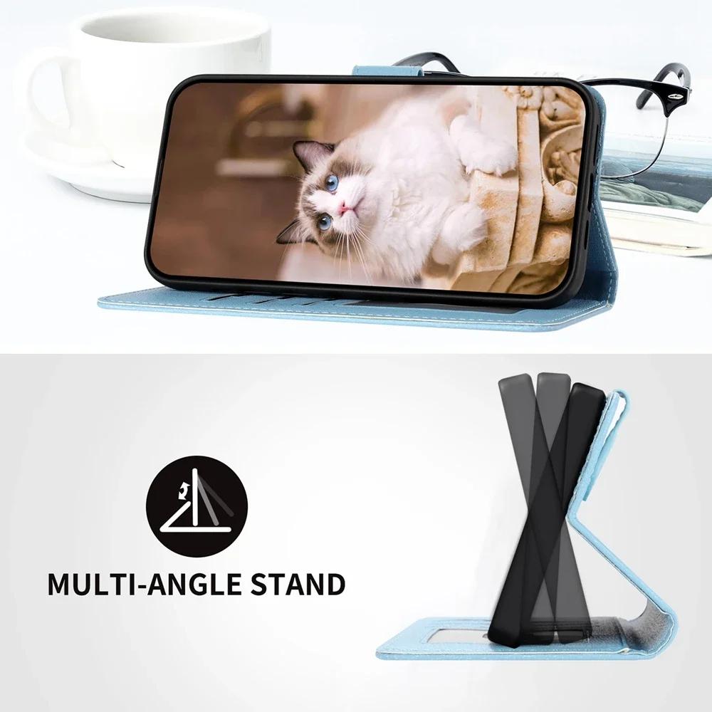 Кожаный чехол-книжка для Funda Samsung Galaxy S25 Edge S24 Ultra S23 Plus S21 FE Чехлы Милый Кот Домашние Животные Кошелек Задняя Крышка Телефона Женские