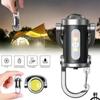 With Red&Blue Light Mini Keychain Flashlights Portable USB Rechargeable LED Torch Ultra Bright Work Light Searching Hiking
