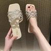 Slipper Women's Luxury Design Womens Rhinestone Summer Flat Outdoor Ladies Slippers Casual Party Beach Flip Flops