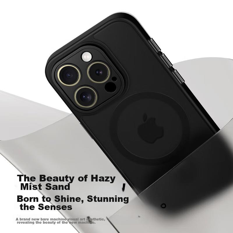 IPhone 14 Pro Max Case, Apple 14 Pro Max Protective Cover, Wireless Charging Compatible, Frosted Anti-Drop Full Protection Case, Midnight Black
