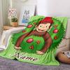 Custom Name Curious Monkey Adventures blanket for Couch & Bed, Plush Cozy Fuzzy Blanket Super Soft & Warm Blankets for Fall and Winter. 0908454