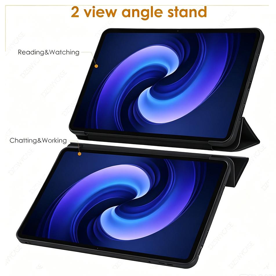 For Xiaomi Pad 6 / 6 Pro 11-inch 2023 , Ultra Thin Trifold Stand PU Leather Protective Cover, Soft Silicone Back Shell