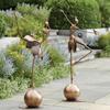 Ornament Vintage Metal Dancing Girl Garden Statue Waterproof Fade Resistant Ornament Outdoor Decoration