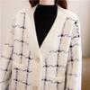 Women's Imitation Mink Cardigan Jacket Autumn and Winter Loose V-neck Button Bottoming Shirt Top for Women