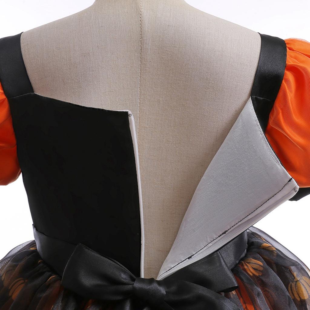 Halloween Girls Dress Printed Dress Witch Role Play Cosplay Costume Masquerade Costume