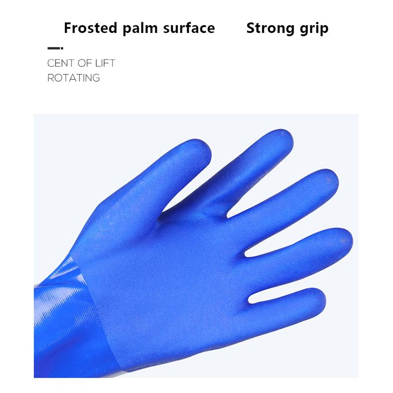 1 Pair Long Waterproof Drain Cleaning Gloves Chemical Resistant Gloves Pvc Reusable Heavy Duty Long Rubber Gloves