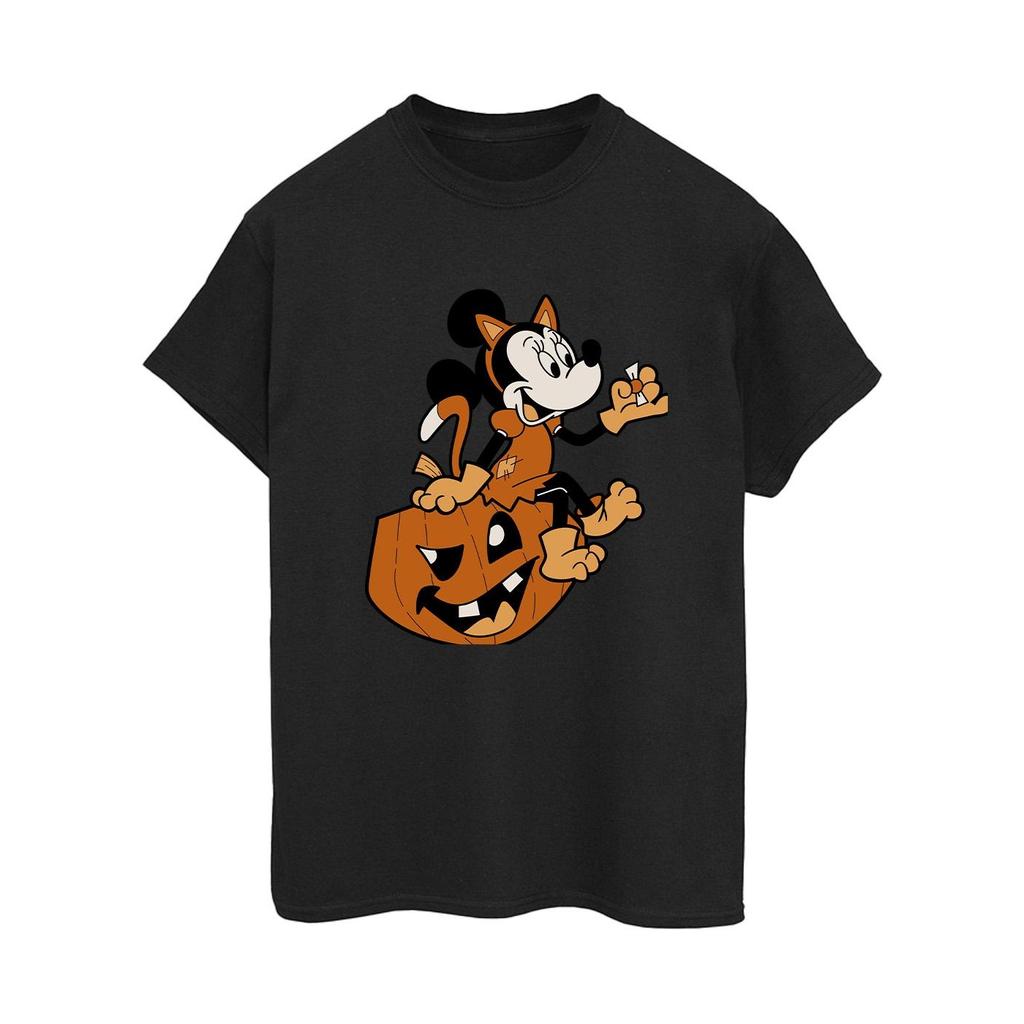 Mickey mouse Womens/Ladies Minnie Mouse Cat Cotton Boyfriend Halloween T-Shirt