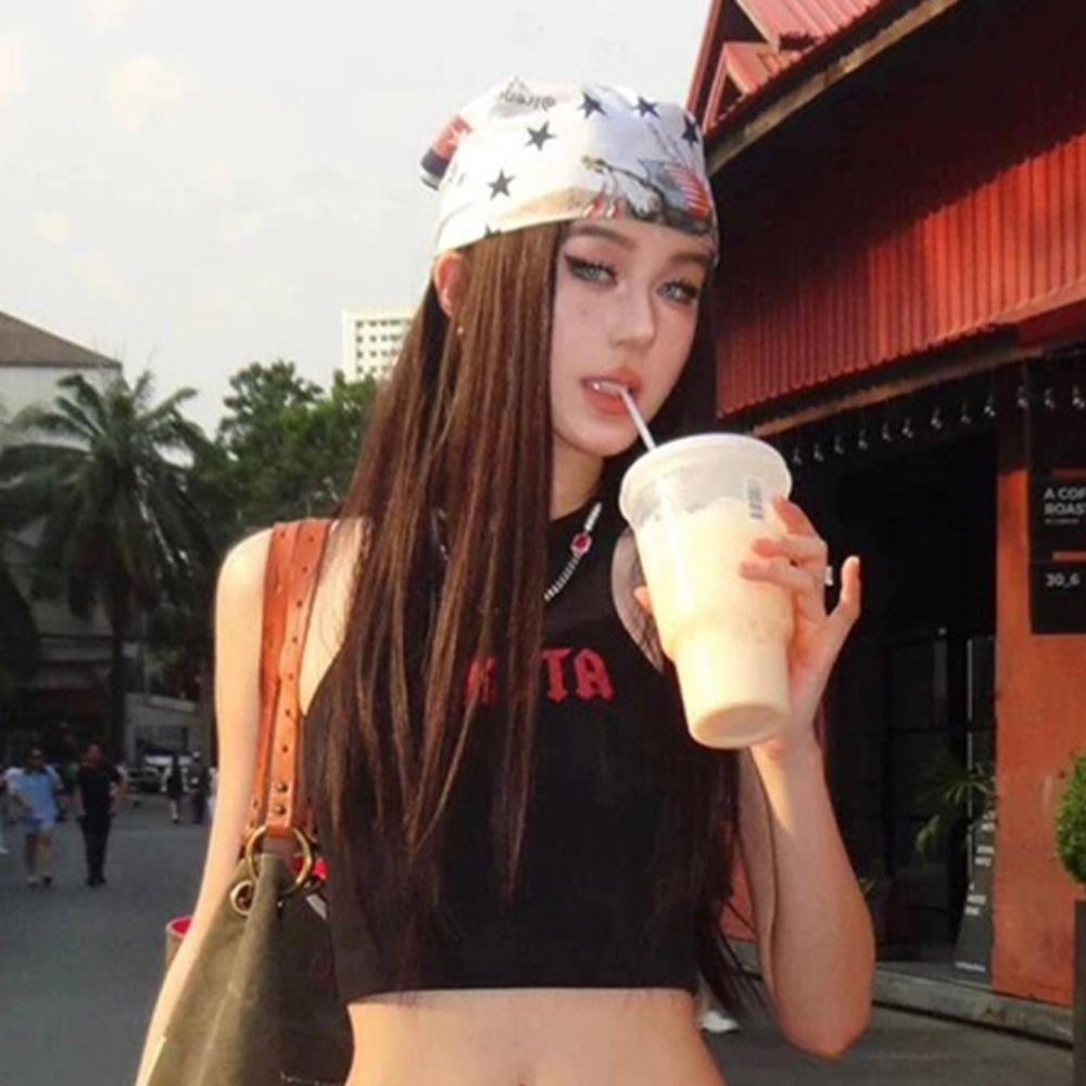 Sweet Printed Headscarf All-match Small Square Scarf Exquisite Y2k Print Turban Spice Girls