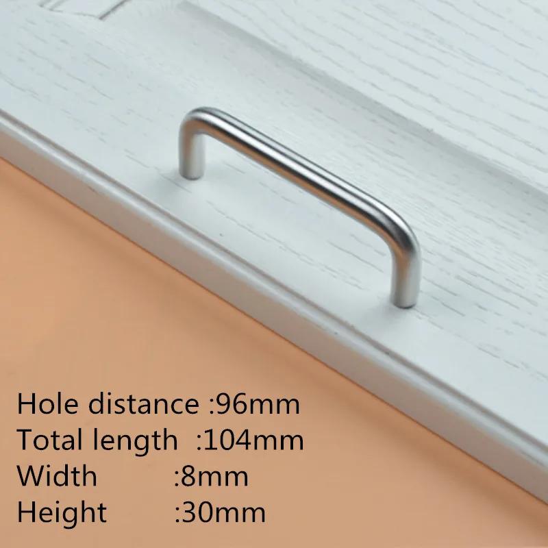 2pc Stainless Steel U Type Door Handles Dresser Knobs Kitchen Cabinet Knobs and Handles for Furniture Hardware Diameter 8mm
