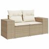 VidaXL Canapé de jardin avec coussins 2 places beige résine tressée 366063