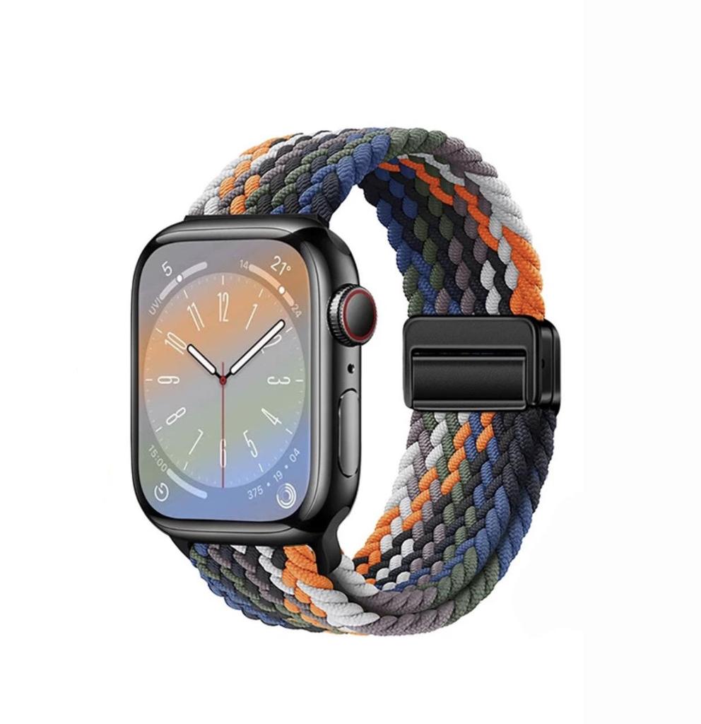 Нейлоновый складной ремешок с магнитной застежкой для часов Apple iWatch - универсальный модный плетеный ремешок S10