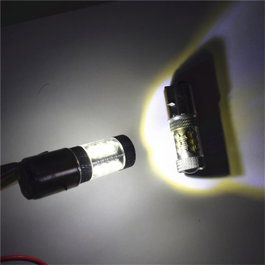 12V BA20D H6 80W LED Hi/Lo Beam 16LED Headlight Fog Light DRL Bulb for Motorcy