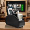 Remote Control Holder Organizer Controller Stand 5 Compartment Pu Leather Storage Box and Tv Stand Desk Storage Box
