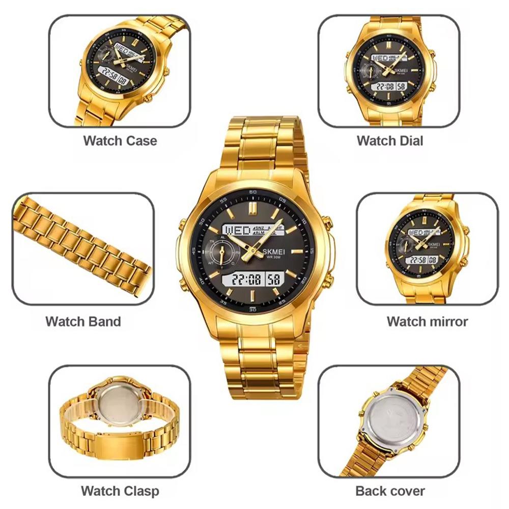 Цифровые часы с двойным дисплеем, хронографом, будильником, спортивные водонепроницаемые часы с электронным механизмом, многофункциональные наручные часы Relogio Masculino