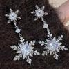 Sparking Snowflake Earrings Crystal Christmas Earrings Fashion Zircon Earrings  Women Gift