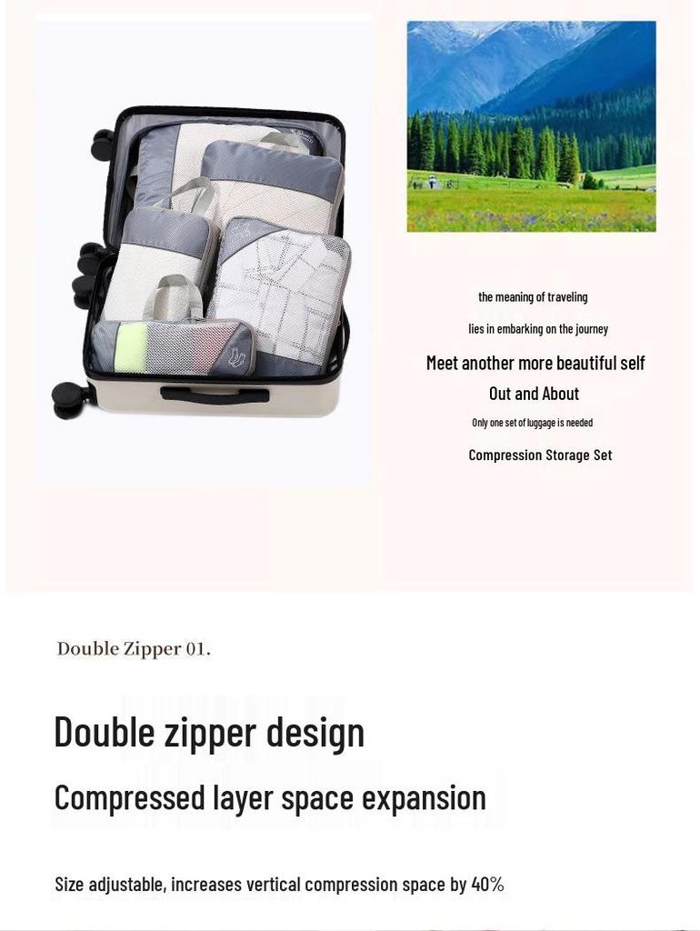 Five-Piece Travel Storage & Compression Bag Set for Clothes
