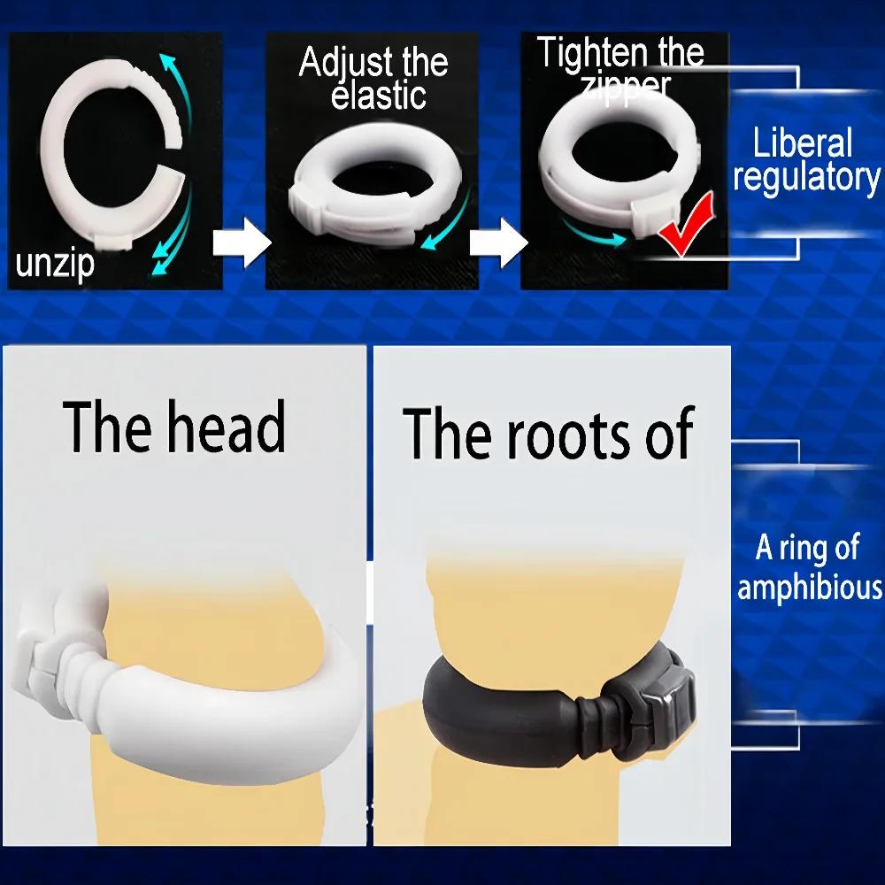 Корректор обрезания пениса Задержка эякуляции Фиксирующее кольцо для спермы Регулируемое силиконовое эрекционное кольцо для пениса Продукты для взрослых