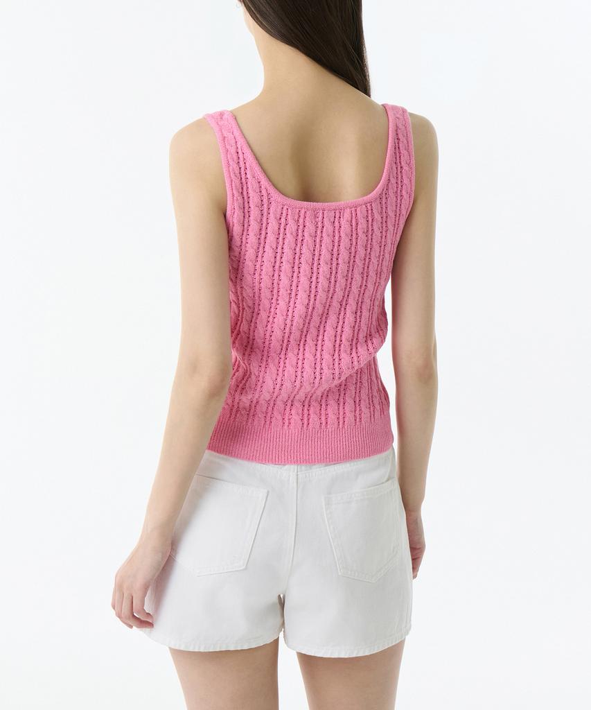 MUSINSA STANDARD WOMAN Женский вязаный безрукавный топ с косами [Розовый]