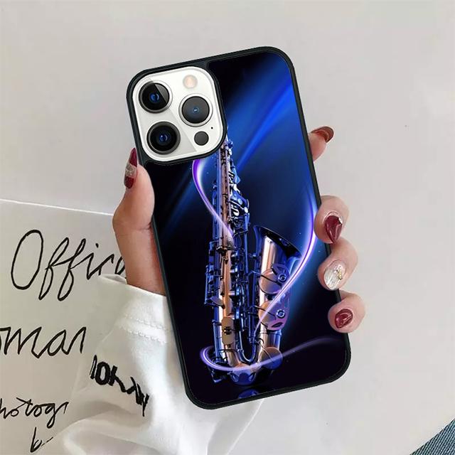 Чехол для телефона с акварельным рисунком саксофона для iPhone 17 Air 15 16 14 13 12 Pro Max 11 Pro Max Plus Coque Shell