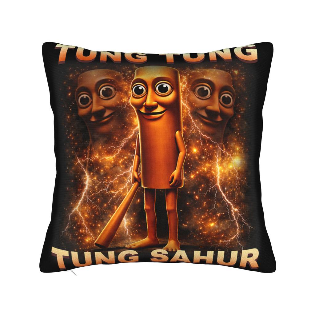 Сюрреалистичный итальянский мем про мозг Tung Tung Tung Sahur Наволочка Кавайная наволочка Удобные наволочки для гостиной кровати стула