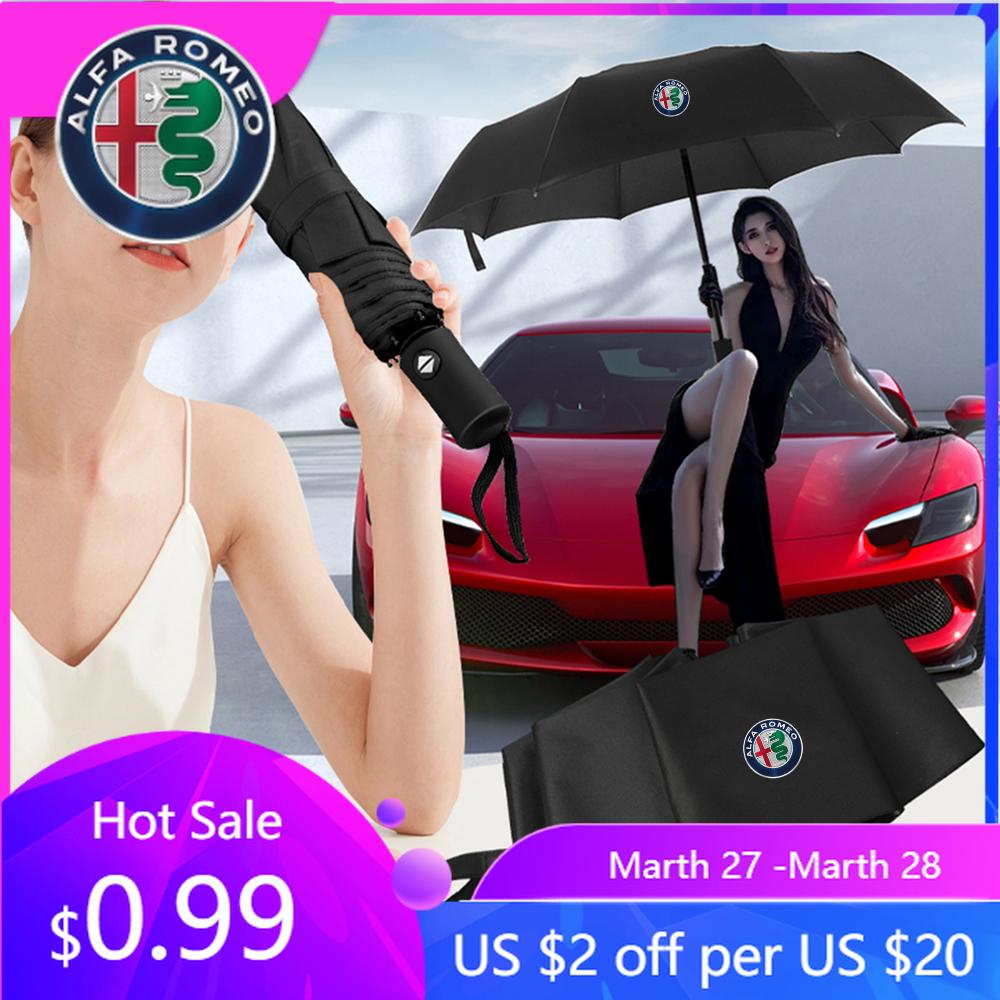 For Alfa Romeo Anti-UV Rain Sun Umbrella Mini Folding Automatic Umbrella Fashion Portable For Alfa Romeo 159  Giulietta Giulia G