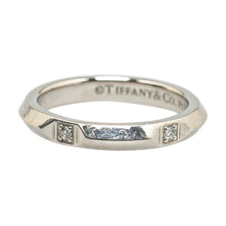 Tiffany & Co. True Band Letter Engraved Platinum Diamond Ring Women rings Silver 7TFZ3SWVMPLM0BD5