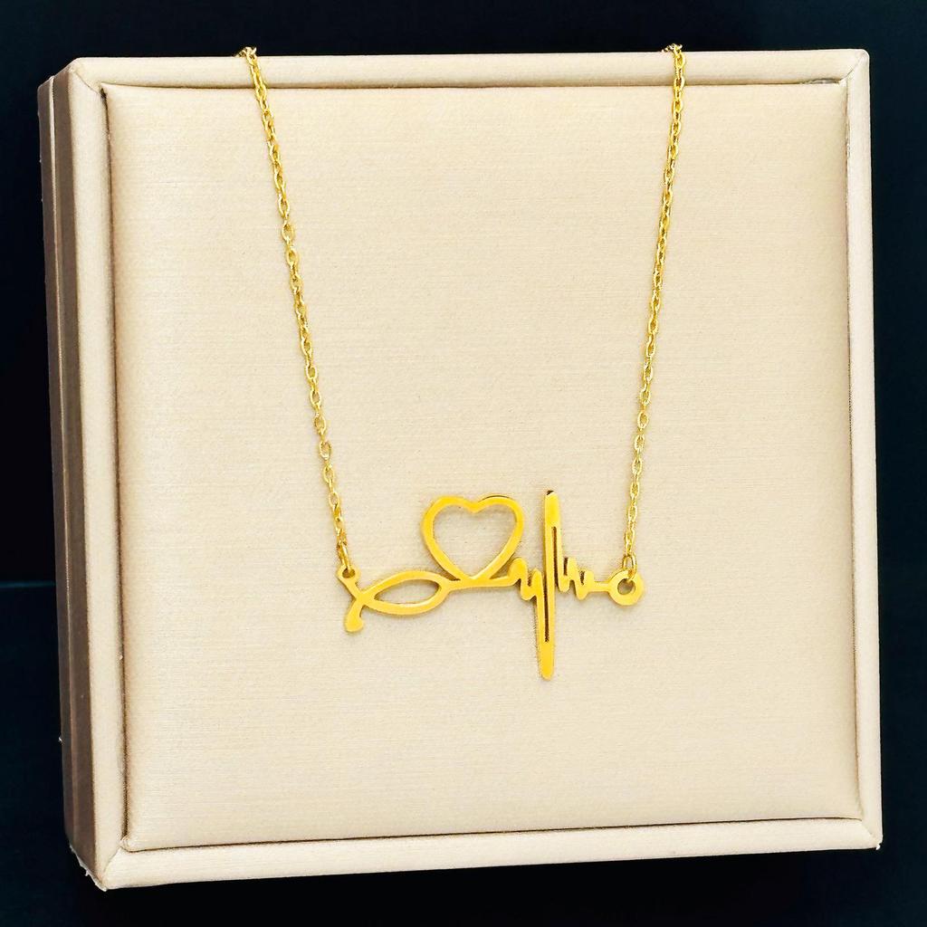 Stainless Steel Stethoscope Necklace for Women - Doctor/Nurse Electrocardiogram Clavicle Jewelry