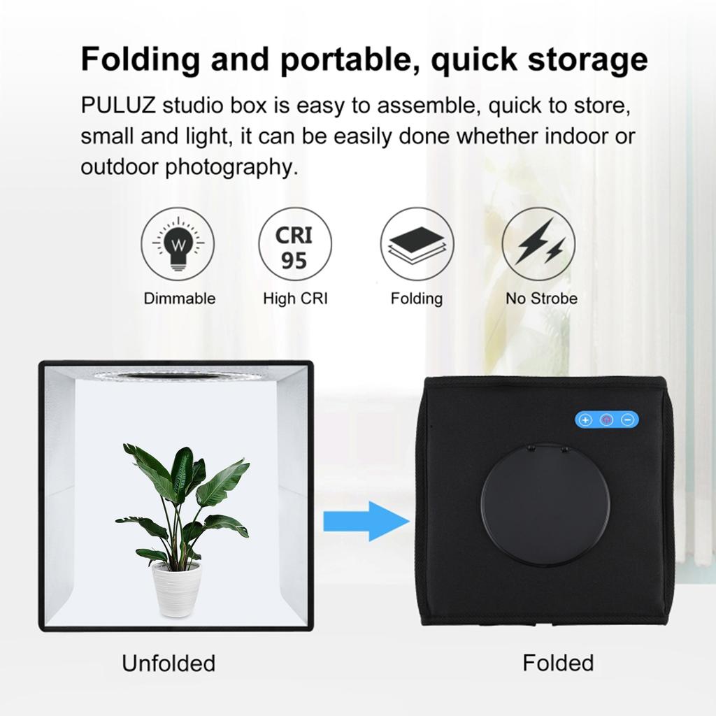 PULUZ Soft Box Set Portable Folding Photo Lighting Modifier Photography Tent Box with 12 Colors