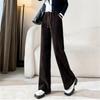 2022 Autumn Winter Casual Trousers High Waist Leisure Sweatpants Streetwear Corduroy StraightPants Woman Wide Leg Loose Trouser