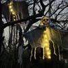 Хэллоуин Подвесные Мрачные Жнецы со Светодиодной Подсветкой Жуткий Наружный Декор Скелет Летающие Призраки Реквизит для Дома с Привидениями Принадлежности для Хэллоуинской Вечеринки KTY
