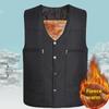 Middle-aged & Elderly Men's Plush-Lined Warm Cotton Vest for Fall/Winter