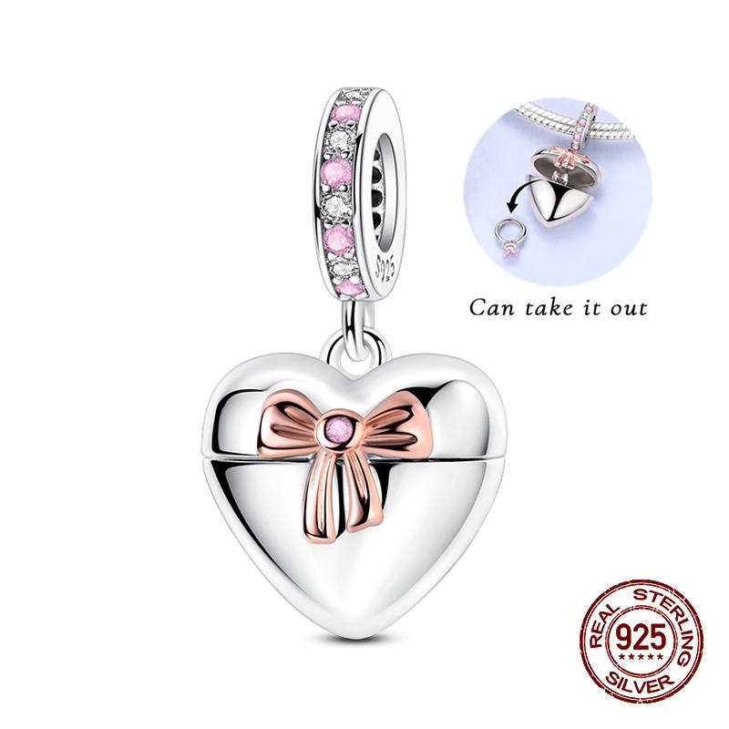 Новый Медно-Розовый Кулон-Шарм в Виде Сердца с Девочкой и Арбалетом, Подходит для Оригинального Браслета-Ожерелья 3 мм, Женские Изысканные DIY Ювелирные Изделия, Подарки