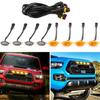 Universal Car Front LED Grille Light Smoked Amber White 4LED Grill Light Eagle Eye Lamp for Off Road Trunk SUV Ford Toyota