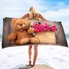 Cartoon Teddy Bear Printing Series Seaside Vacation Beach Towel Swimming Bath Towel Sports Towel
