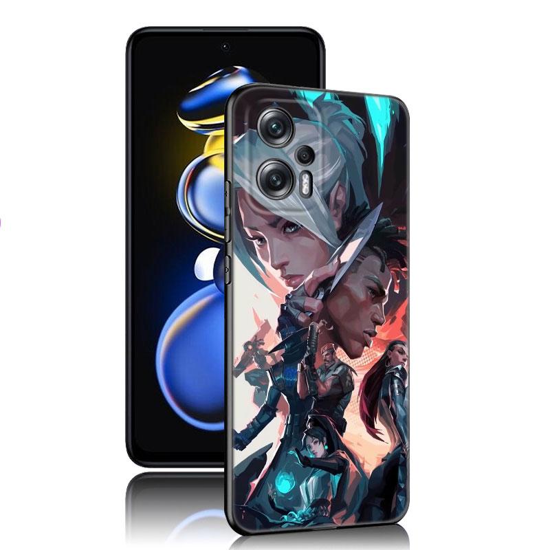 Черный силиконовый чехол для телефона Valorant Game для Xiaomi POCO X3 X4 NFC F5 M3 M4 M6 X5 X6 Pro F3 F4 GT 5G C55 C65 M5