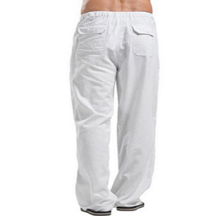Men's Linen Large Size Cotton Pocket Trousers Casual Loose Pants