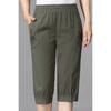 Women Cropped Pants Summer Middle-aged Lady Elastic Waist Loose Casual Pants Cotton Thin Female Sweatpants