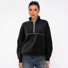 Women S Half Zip Long Sleeve Sweatshirt Contrast Color Casual Top