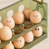 Egg Box Storage Box Side Door of Refrigerator 30/20 Grid Flippable Plastic Kitchen Organizer Eggs Preservation Box