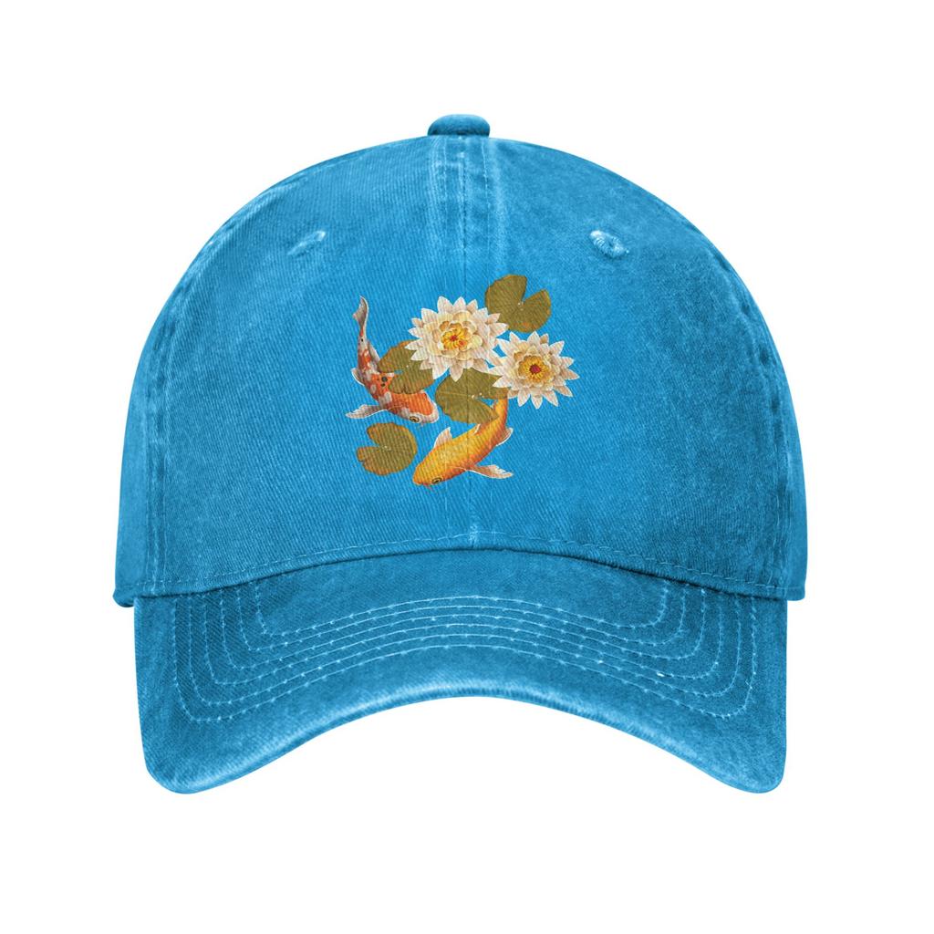 Japanese Koi Fish Japan Butterfly Baseball Cap Vintage Distressed Washed Snapback Cap Unisex Outdoor Adjustable Hats Cap