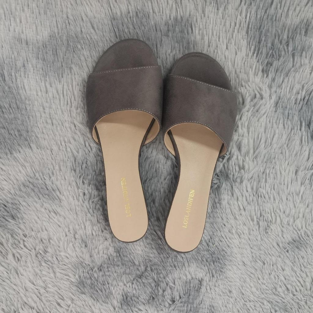 LOSLANDIFEN/женские шлепанцы, элегантные летние бархатные сабо 3 см, сандалии на танкетке, шлепанцы, повседневная модельная женская обувь на высоком каблуке с открытым носком