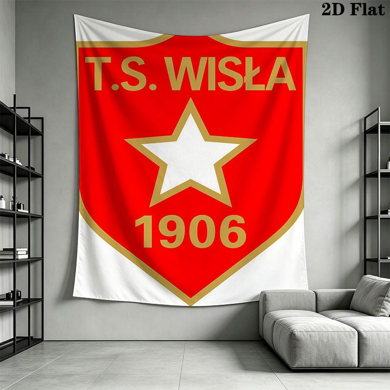 TS Wisła Kraków Wall Hanging Printed Fabric Blanket Decorative Tapestries for Bedroom Living Room Home Decor
