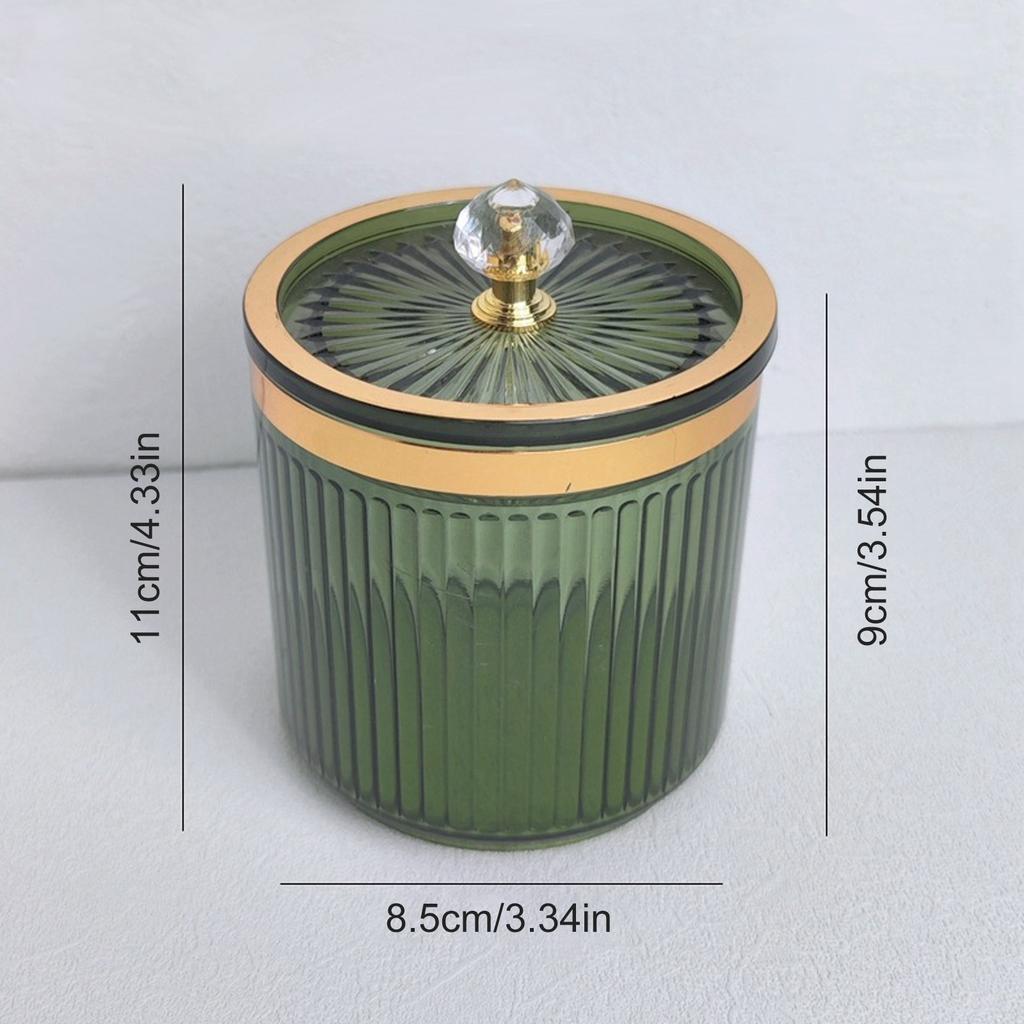 Transparent Toothpick Box Acrylic Makeup Cotton Swab and Pad Holder with Dustproof Lid Bathroom Makeup Tool Holder