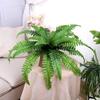 Fake Fern Artificial Plants Boston Fern Plants Plastic Green Bush Plant Fake Grass Leaves Decor Faux Plants for Office Garden