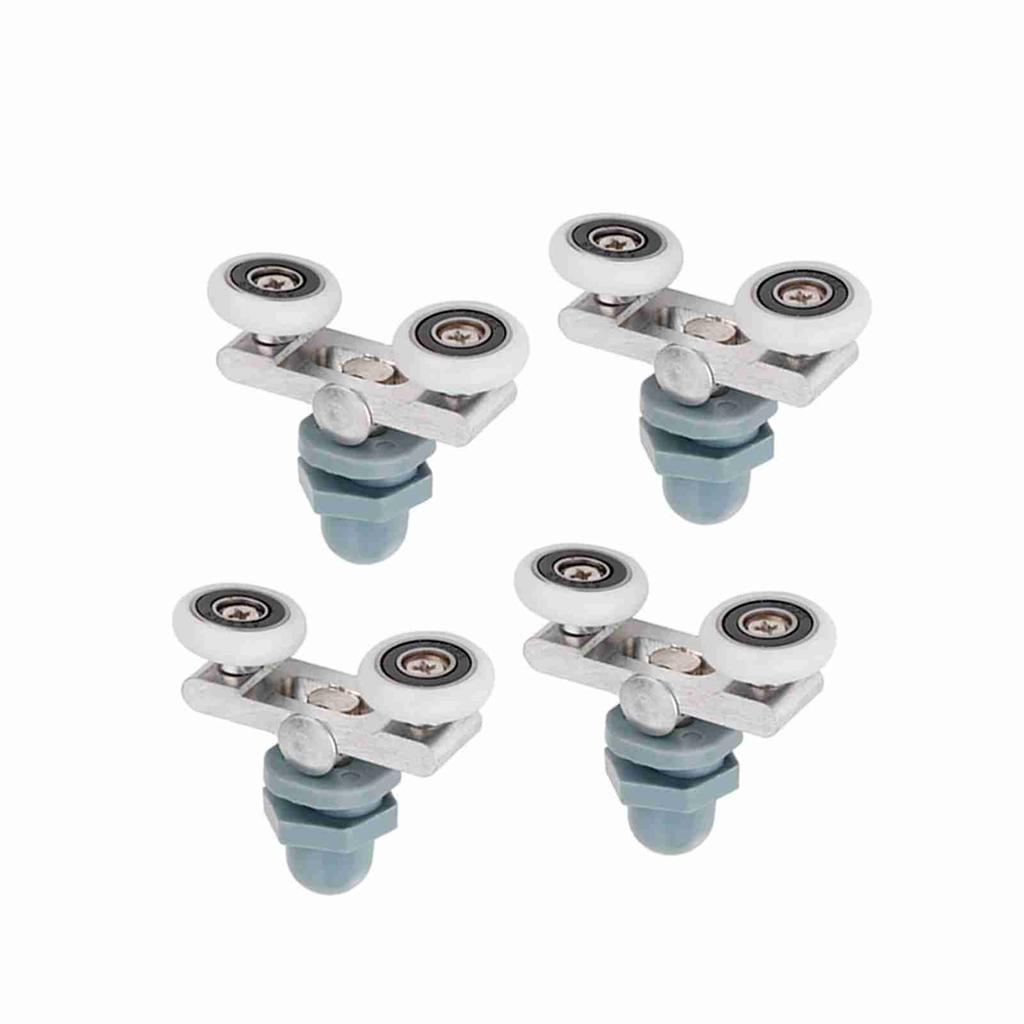 4 шт. прочная двойная раздвижная роликовая дверная дорожка для ванной стеклянная дверь (25мм)