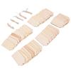 50pcs Wood Pieces DIY Natural Rustic Unfinished Wood with Hemp Rope for Handicraft Bookmarks Gift Labels Decoration